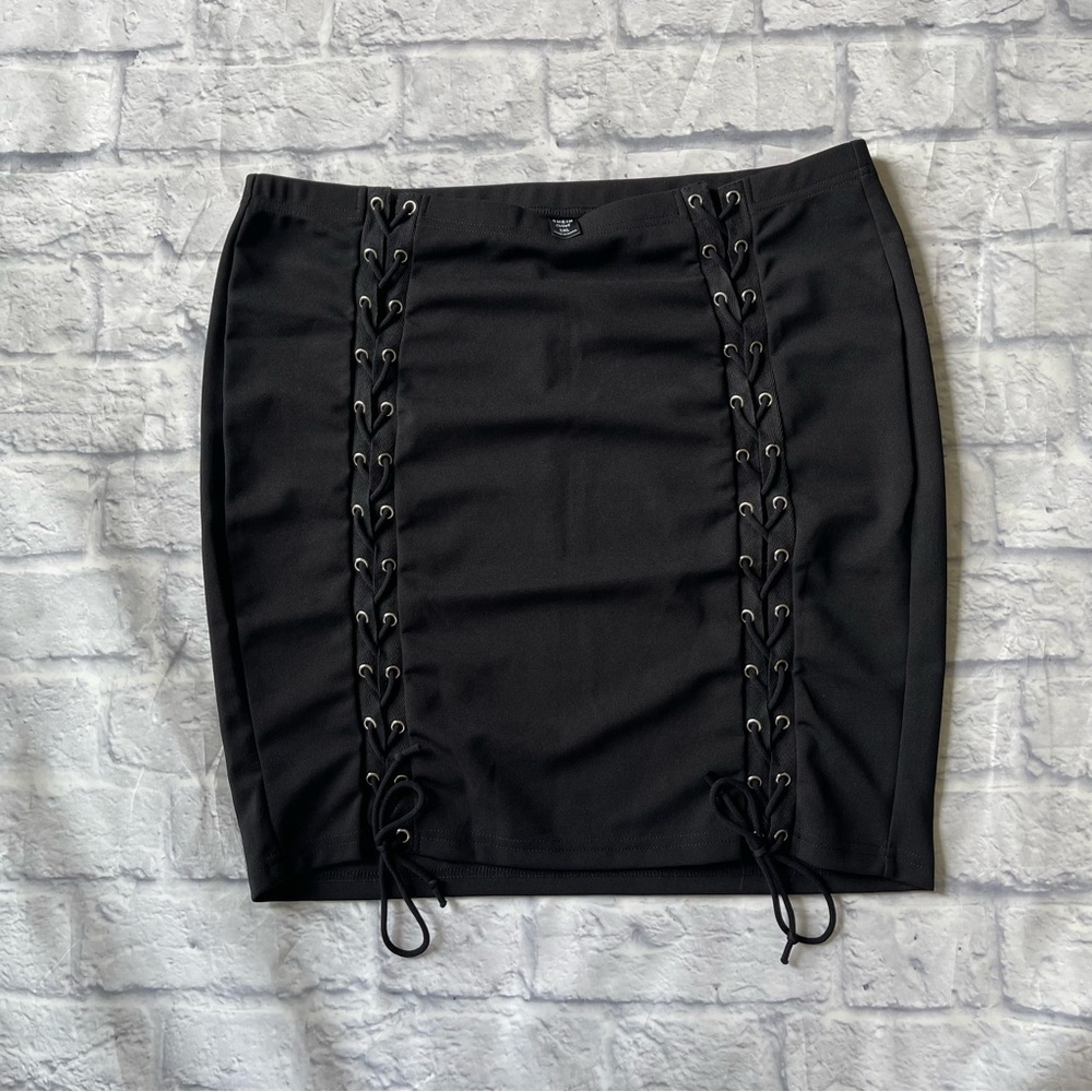 New SHEIN Black Lace-Up Pencil Skirt